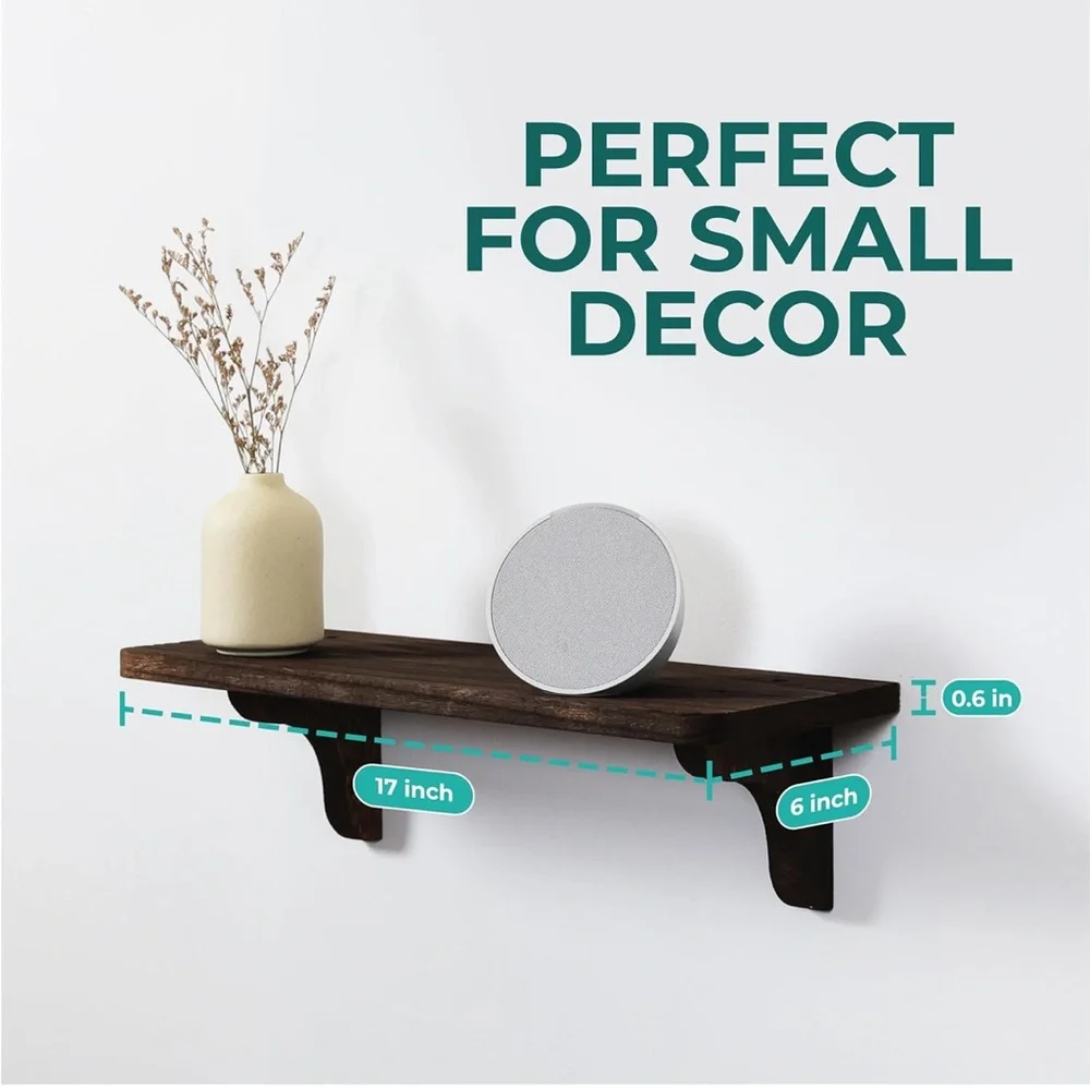 Elegant Brown Wall Shelf (set of 2 shelves)